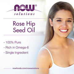 NOW Foods Rose Hip Seed Oil in a skincare routine setup for daily use