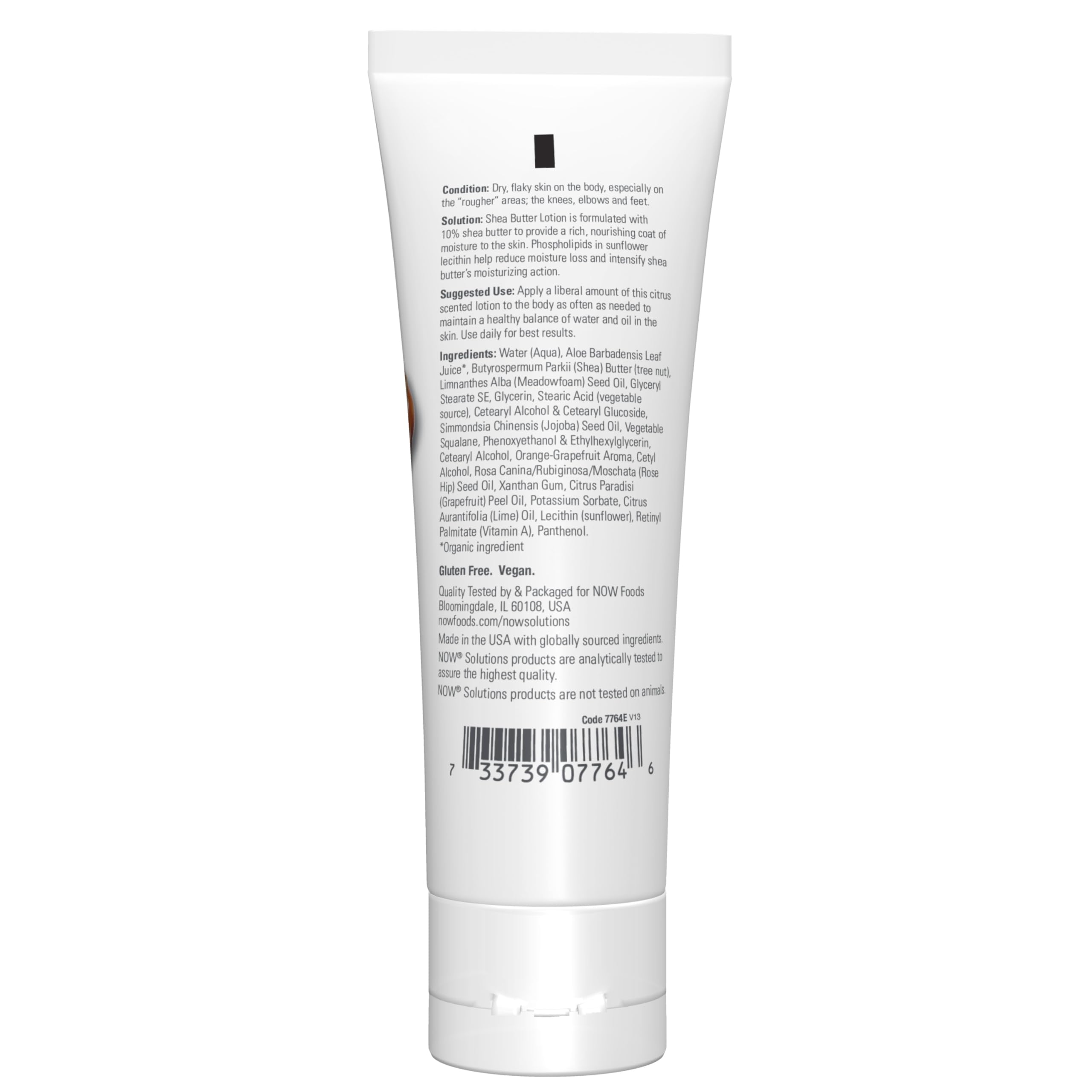NOW Foods Shea Butter Lotion texture demonstrates creamy hydration for daily use