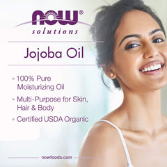 NOW Solutions Jojoba Oil for facial moisturization after showering.