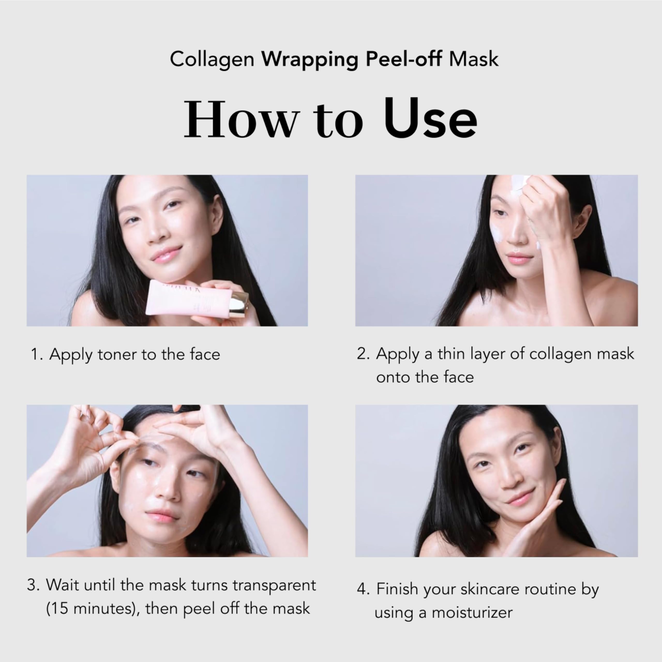 NOWATER Collagen Wrapping Mask with 6 peptides for skin support.