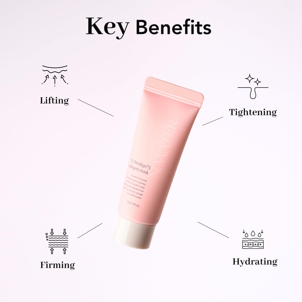 NOWATER Collagen Wrapping Mask on cheek illustrating elasticity boost.
