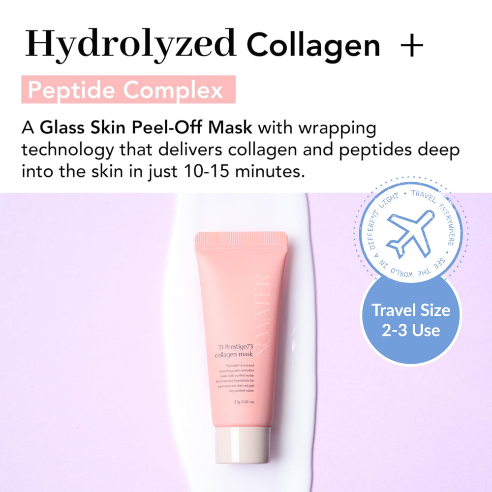 NOWATER Collagen Wrapping Mask close-up on hydrolyzed collagen formula.