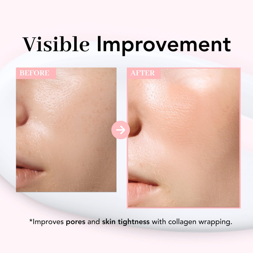 NOWATER Collagen Wrapping Mask being peeled off after use.