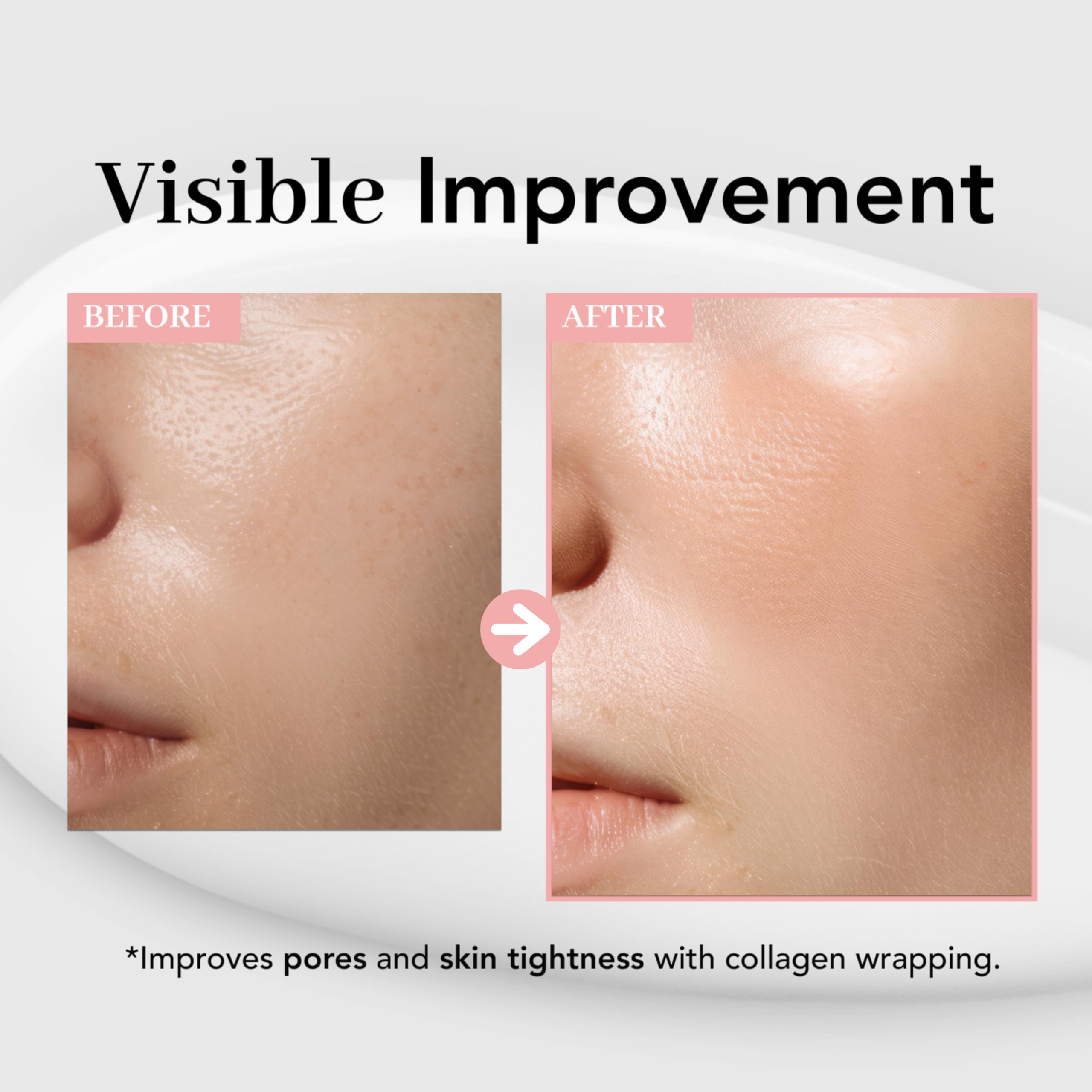 NOWATER Collagen Wrapping Mask peel-off action for easy removal.