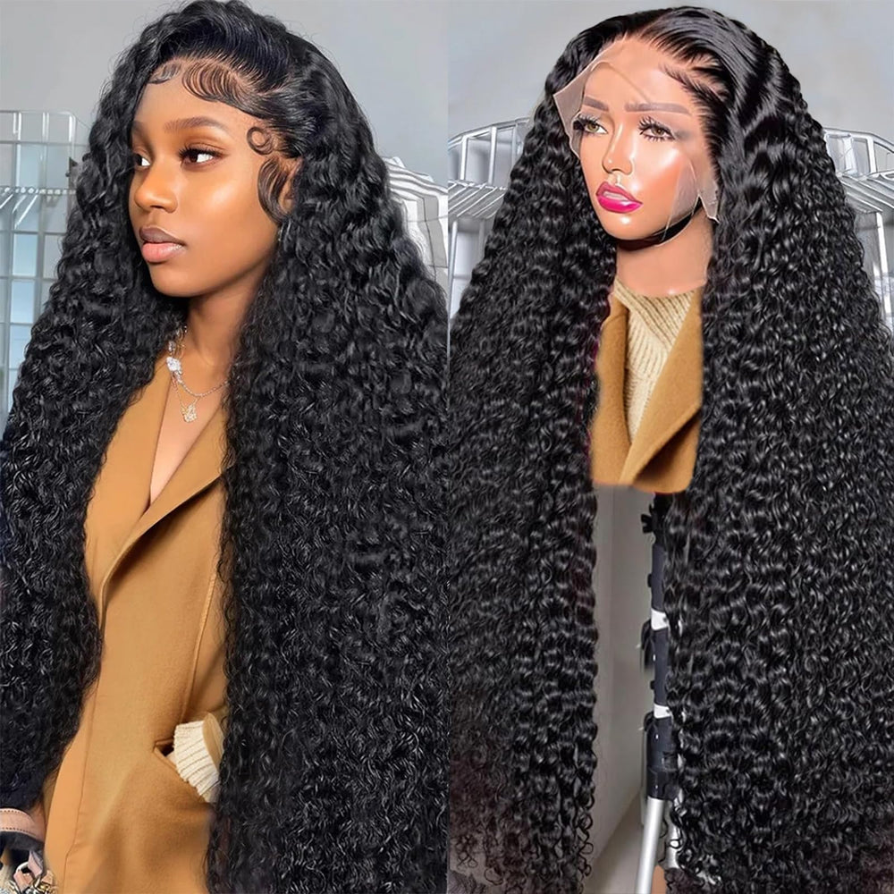 Noxlouis 34-inch deep wave wig front view showing natural flow