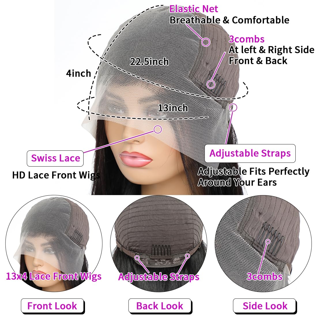 Noxlouis pre-plucked deep-wave lace front for ready-to-wear quality
