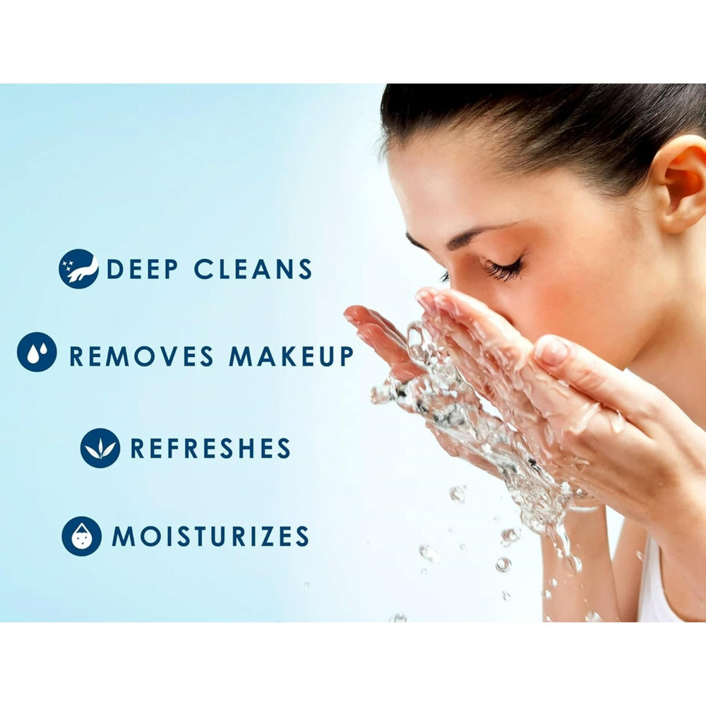 Noxzema quick rinse creamy formula demonstrates easy, fuss-free cleansing.