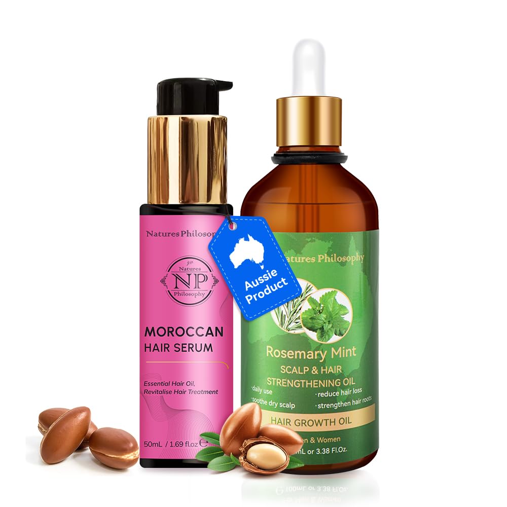NP NATURES PHILOSOPHY argan oil bottle prepared to nourish hair