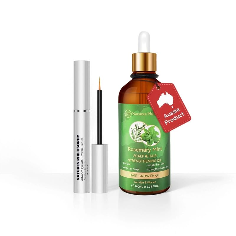 NP NATURES PHILOSOPHY eyelash serum bottle highlighting peptide formula for fuller lashes