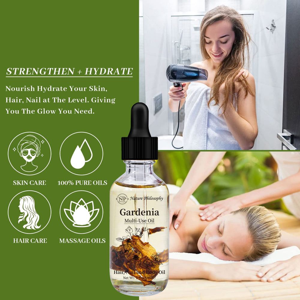 NP NATURES PHILOSOPHY Gardenia oil applied on skin shows quick absorption.