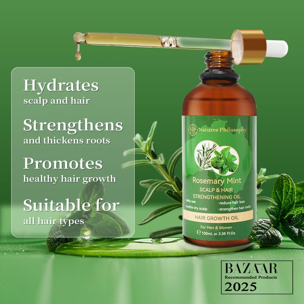 NP NATURES PHILOSOPHY rosemary oil dropper ready for scalp application