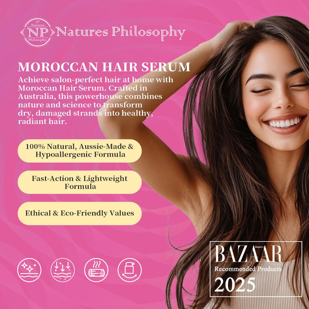 Silky, frizz-free hair look with NP Nature's Philosophy oil finish