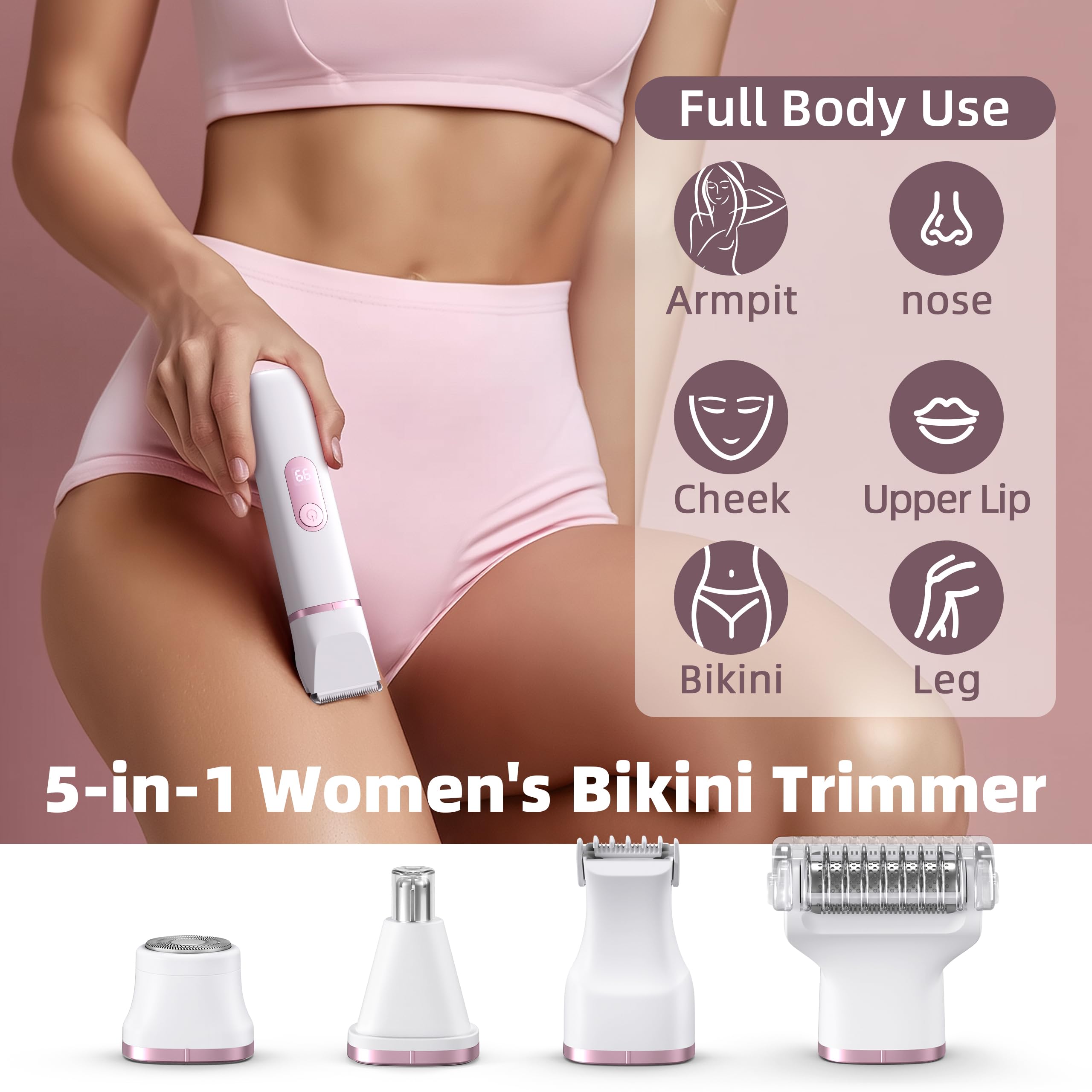 NPYXBR 5-in-1 armpit trimmer attachment for quick underarm grooming and irritation-free finish.