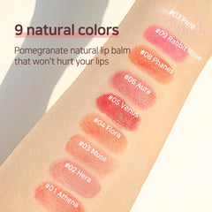 Rose Coral shade swatch of NS BEAUTY Lux Triple Lip Cure Balm on lips