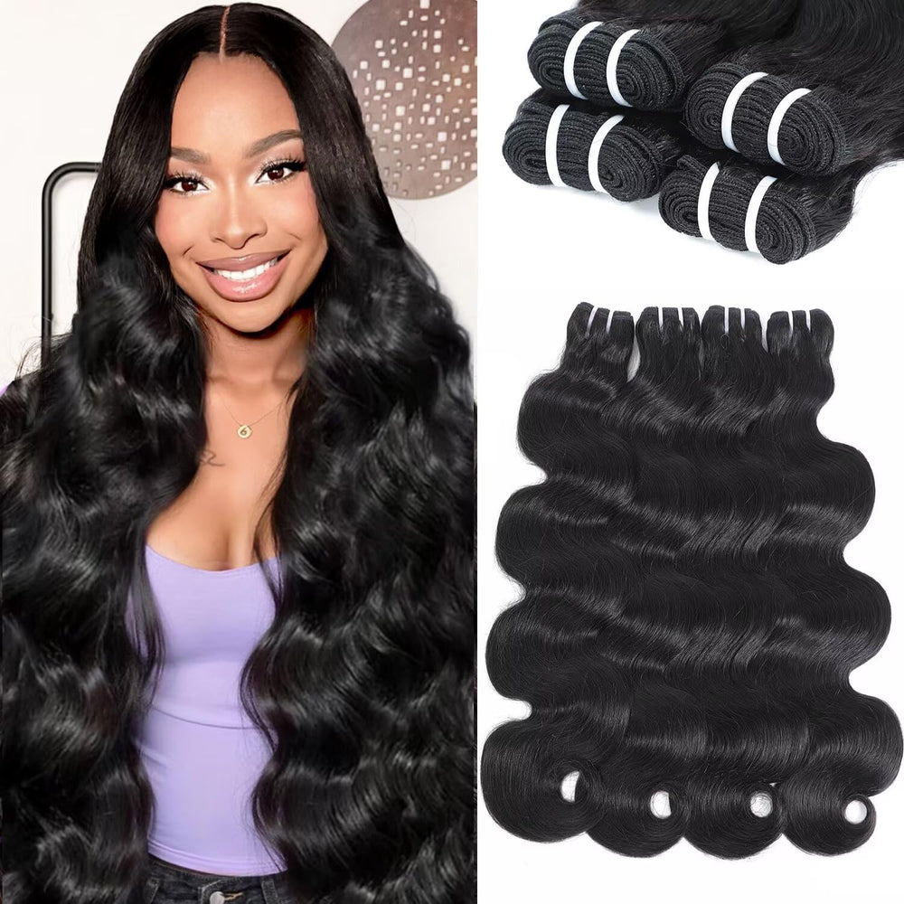 Ntuiol 16A raw body wave bundle 16in close-up reveals silky texture for versatile styling