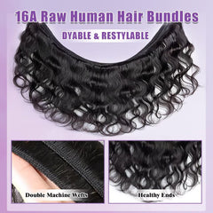 Ntuiol 16A raw body wave bundle 20in close-up highlights fullness and long-lasting wear