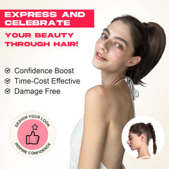 NTYNTY ponytail extension chocolate brown color blends naturally with hair.