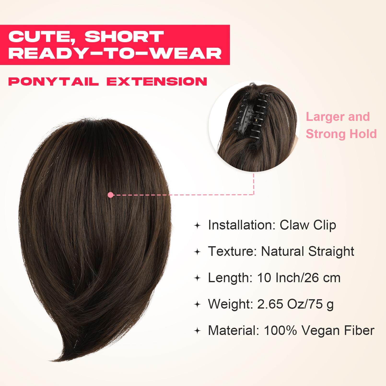 NTYNTY ponytail extension in messy bun-ready texture for versatile looks.