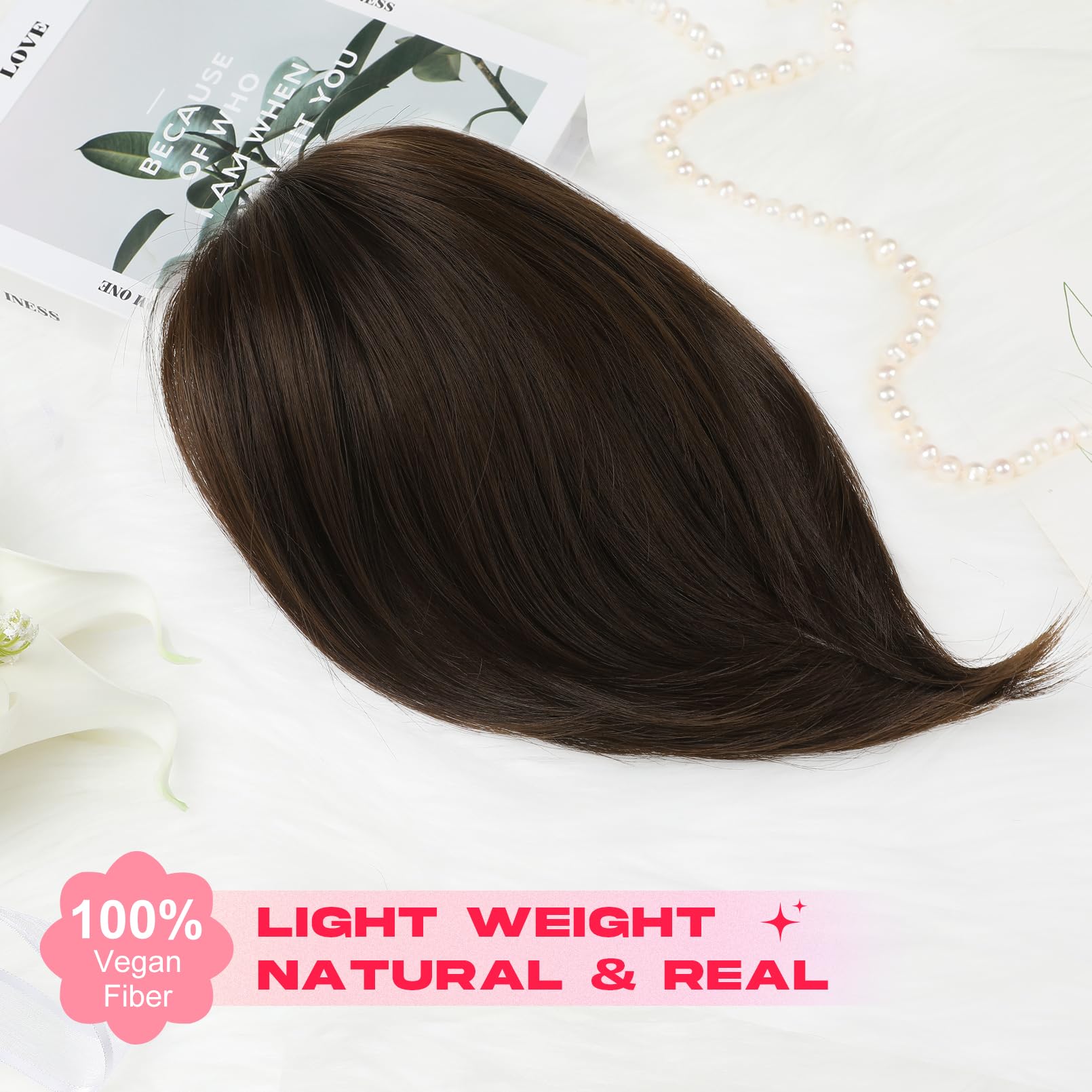 NTYNTY ponytail extension vegan fiber texture mimics real hair yet remains lightweight.