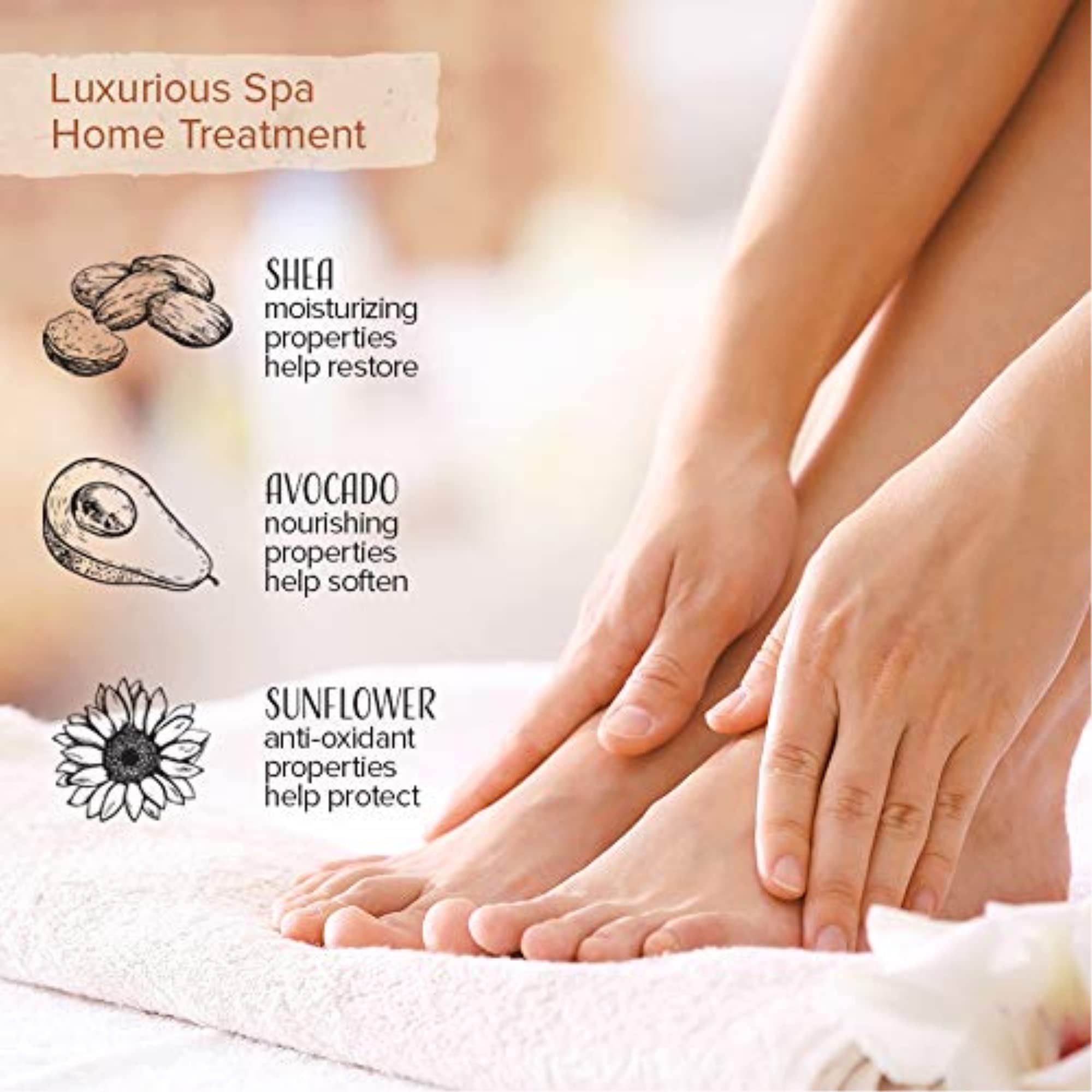 Nu-pore home spa foot care setup with socks for comfortable, soft skin.