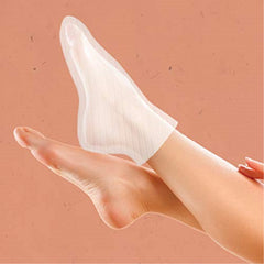 Nu-pore socks featuring shea butter and aloe vera for nourishing feet at home.