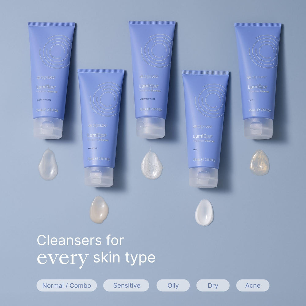 Daily use routine with LumiSpa cleanser and device