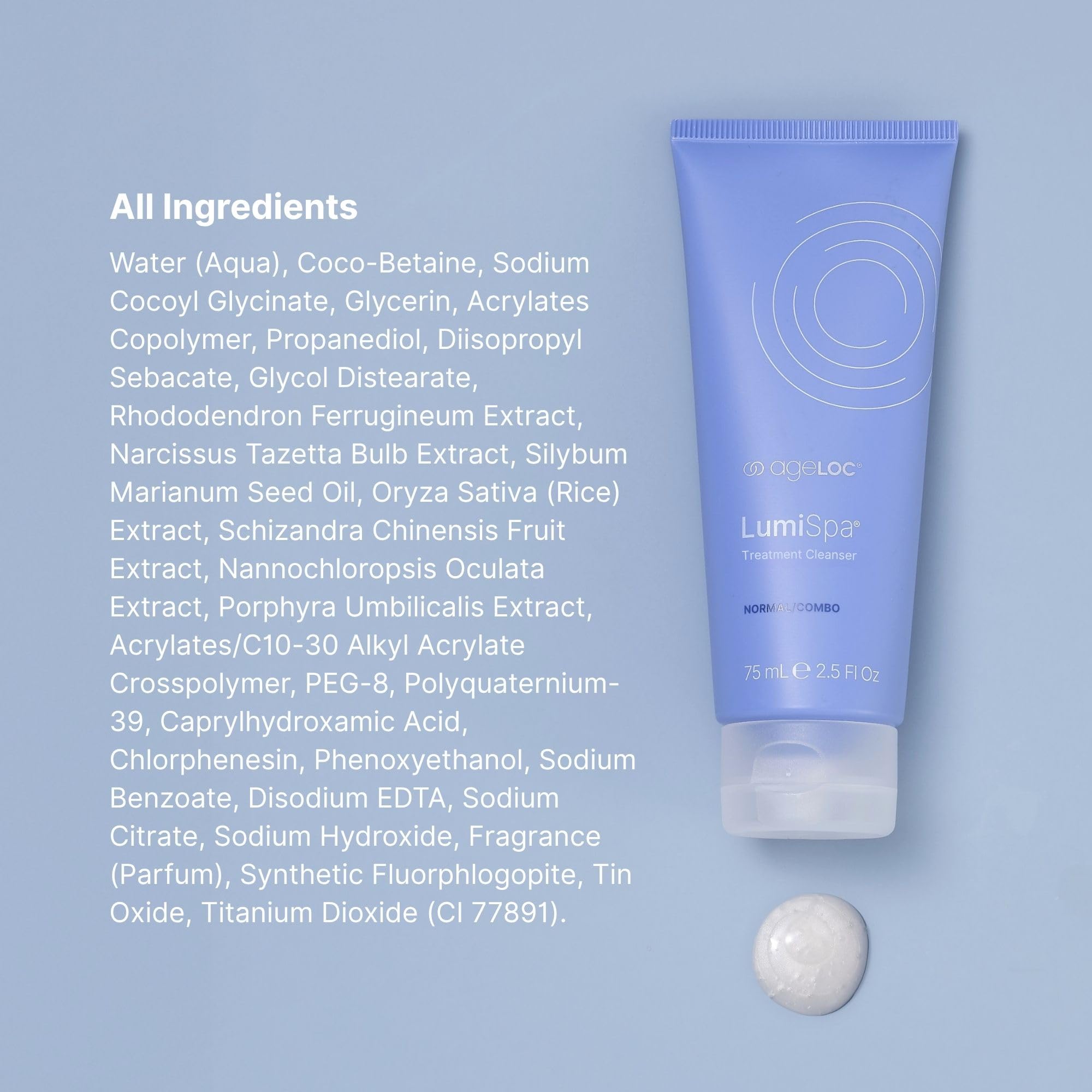 Normal/combination skin illustration using LumiSpa cleanser