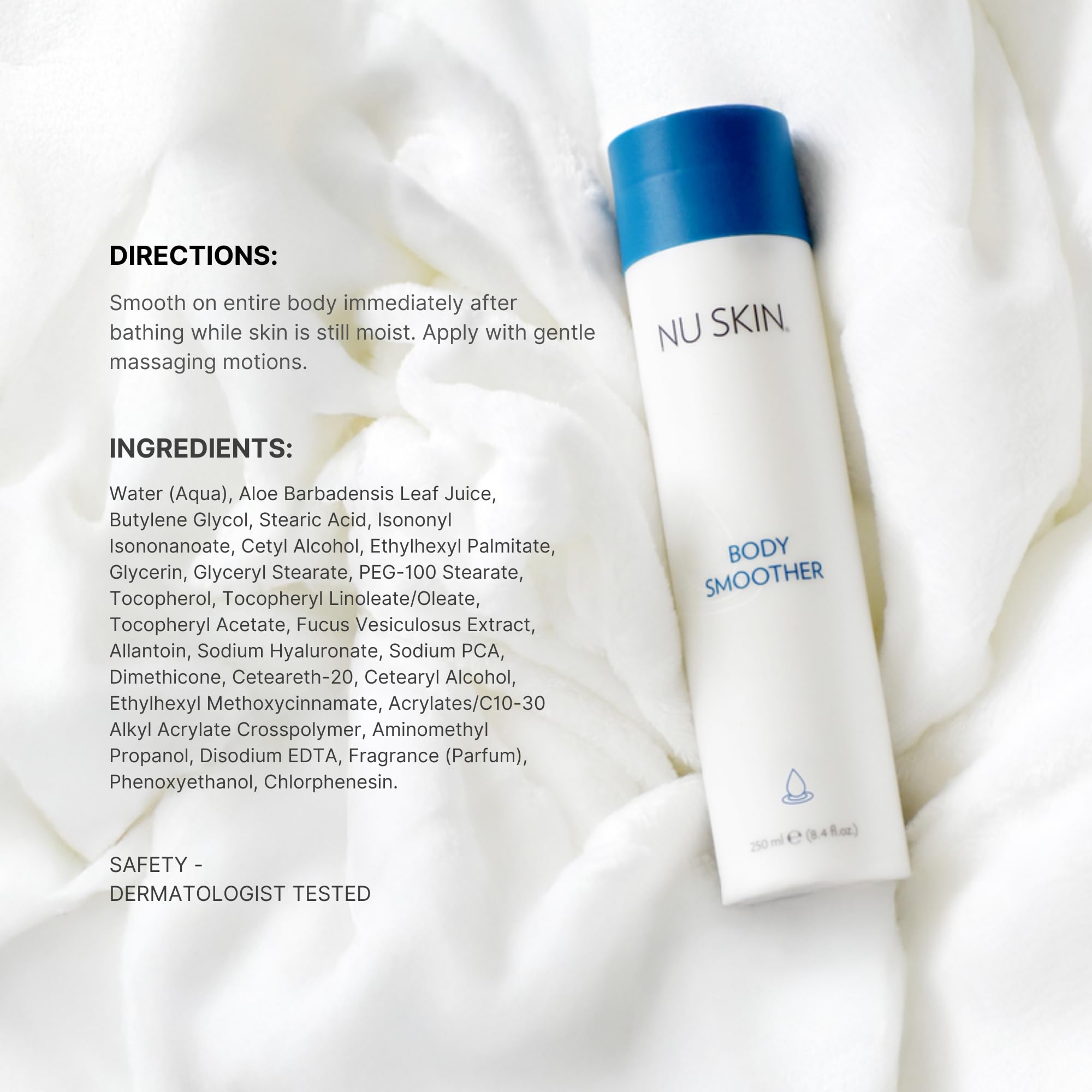 Nu Skin Body Smoother targets elbows, heels, and knees.