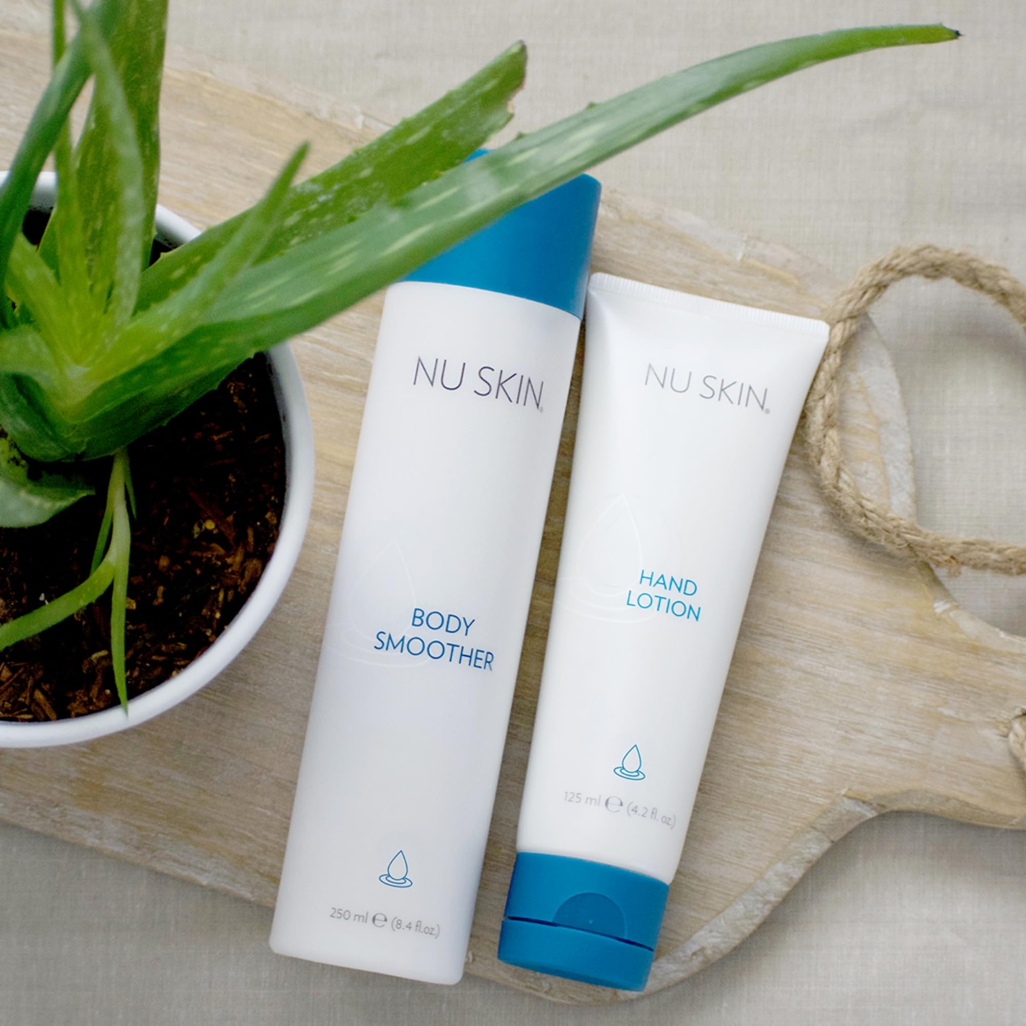 Nu Skin Body Smoother 8.4 oz packaging for daily moisture.