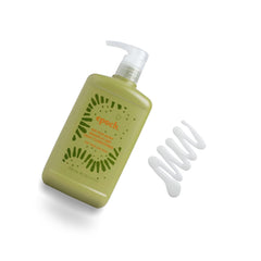 Label closeup of Ava Puhi Moni shampoo highlighting tropical cleansing.