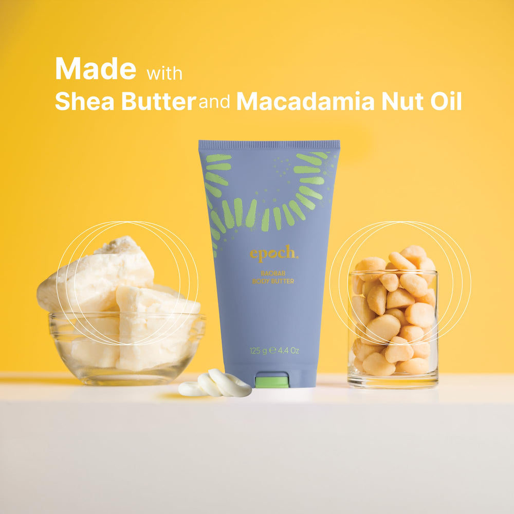Nu Skin Epoch Baobab Body Butter macadamia oil key ingredient close-up