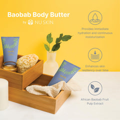 Nu Skin Epoch Baobab Body Butter packaging with Shea and Baobab ingredients