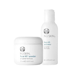 Nu Skin Face Lift with Activator original bottle pouring to indicate lift