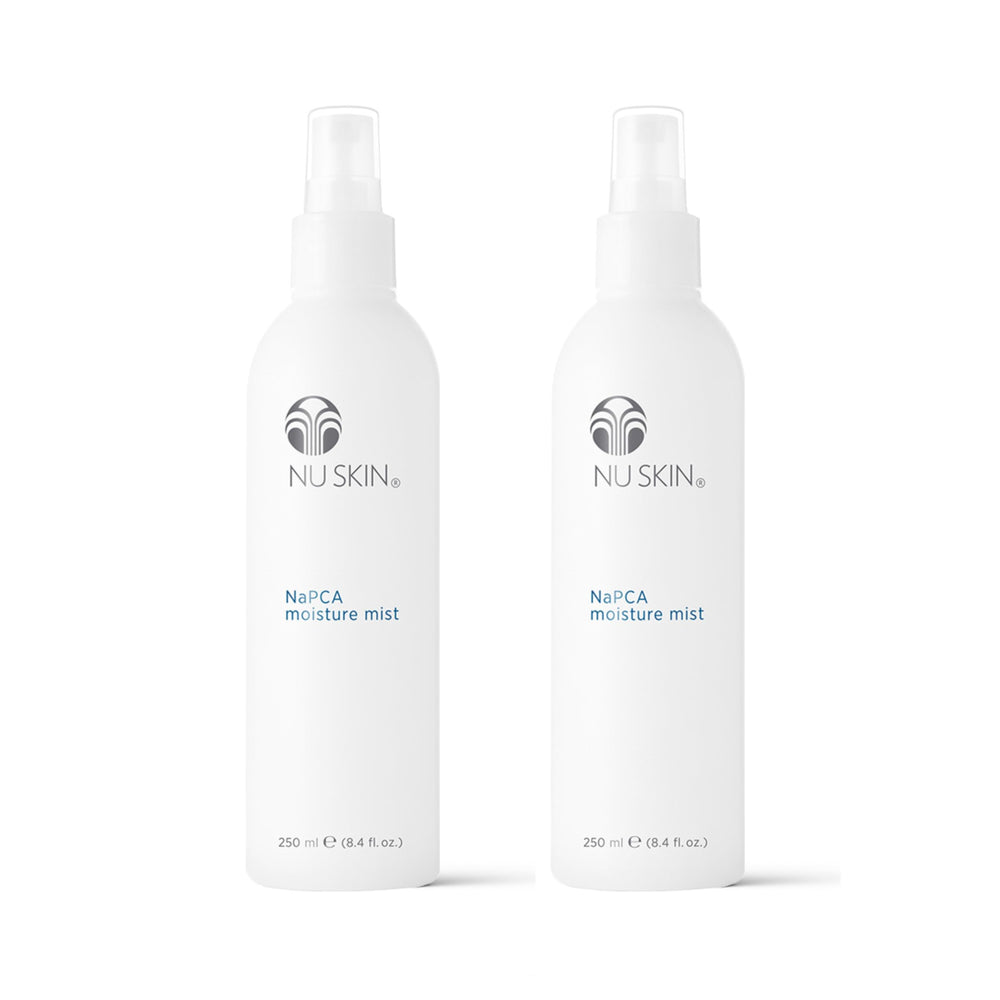 Nu Skin NaPCA Moisture Mist bottle delivering lightweight hydration for skin