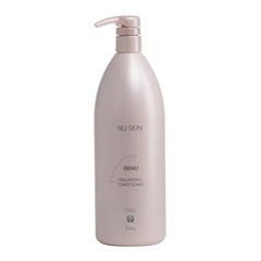 Nu Skin Renu Volumizing Conditioner bottle showing lightweight, residue-free daily use