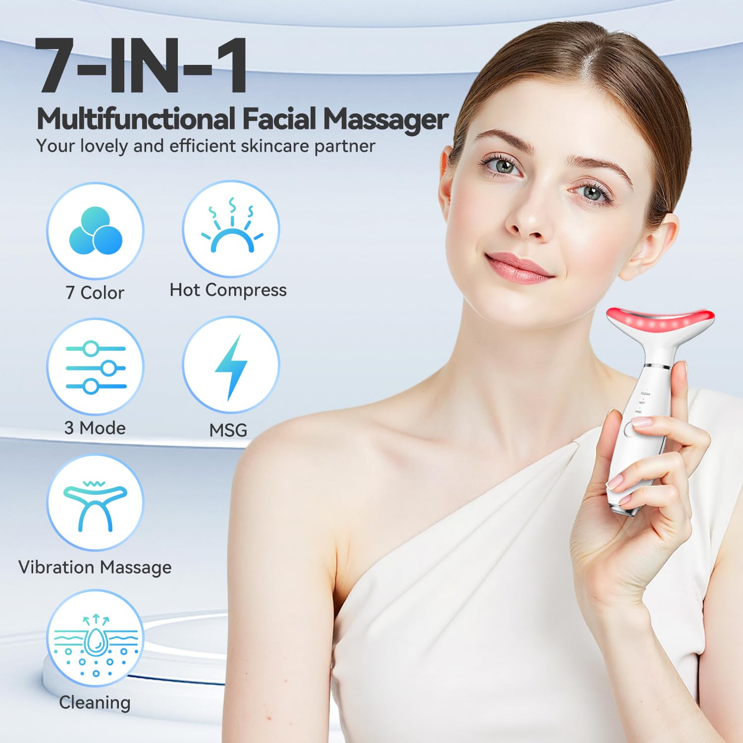 NUAKENE portable USB charging massager for skincare on the go.