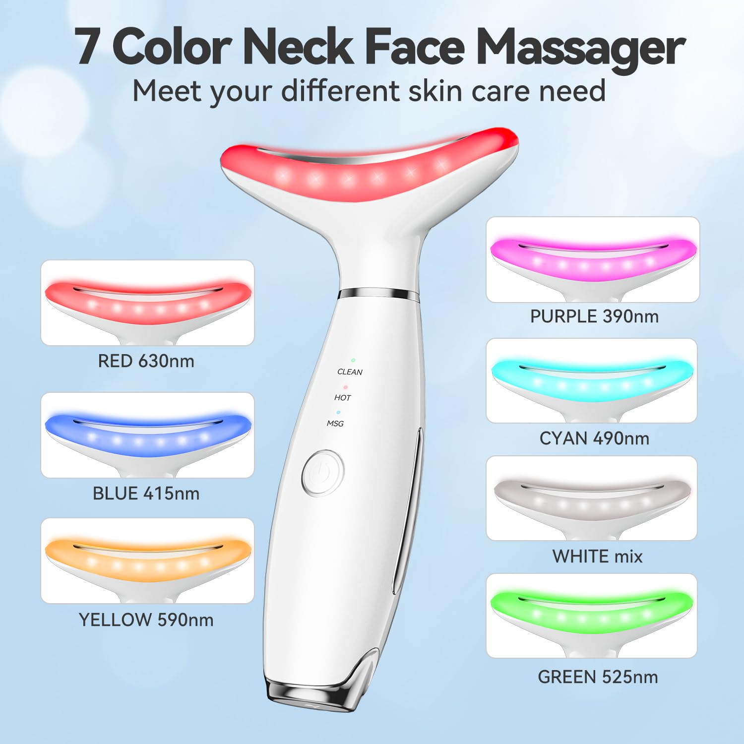 NUAKENE thermals and vibration massage modes for relaxing skin care sessions.