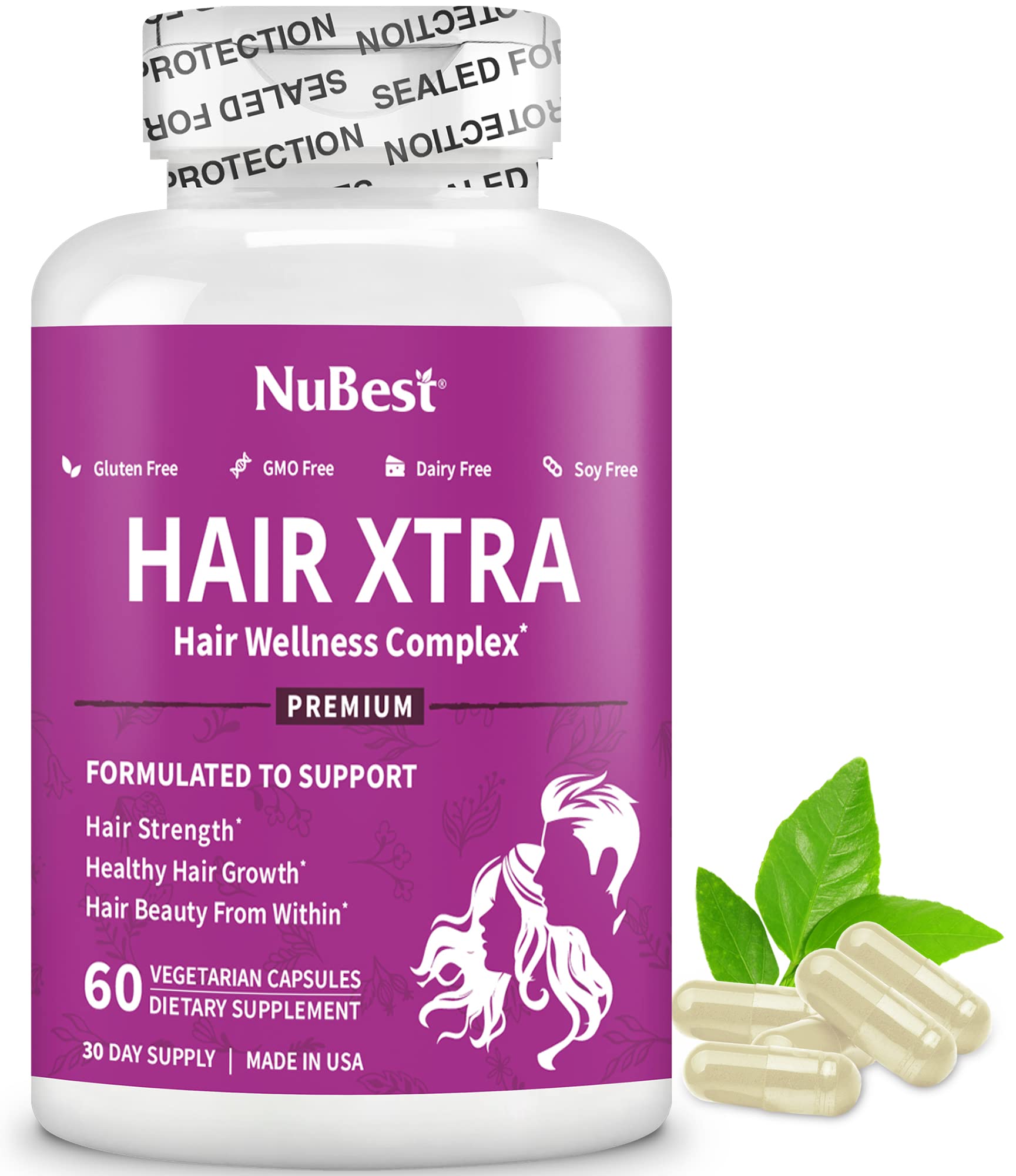 NuBest Hair Xtra bottle with capsules for daily hair growth support