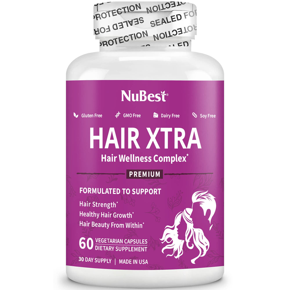 NuBest Hair Xtra daily-use capsules arranged for easy regimen