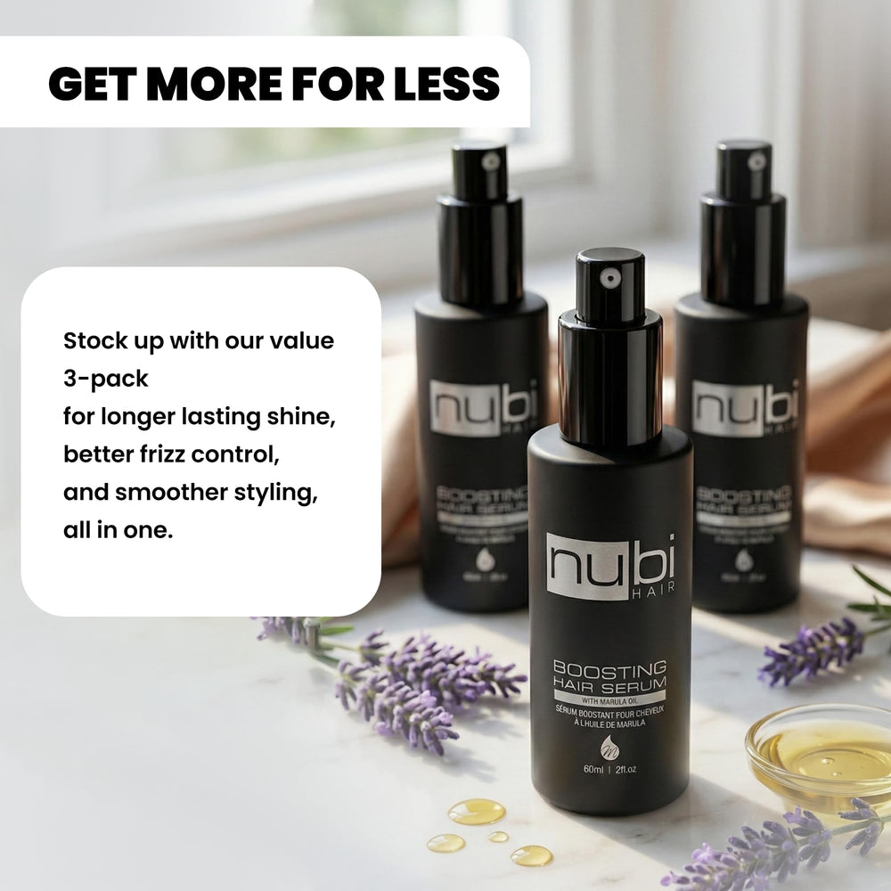 Nubi Hair Silky Smooth Serum suitable for color-treated hair without dulling color.