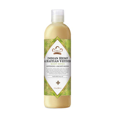 Nubian Heritage body wash bottle close-up showing natural ingredients and nourishing formula