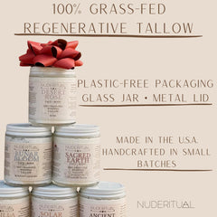 Nude Ritual Lunar Bloom balm softened in warm room illustrating seasonal texture change