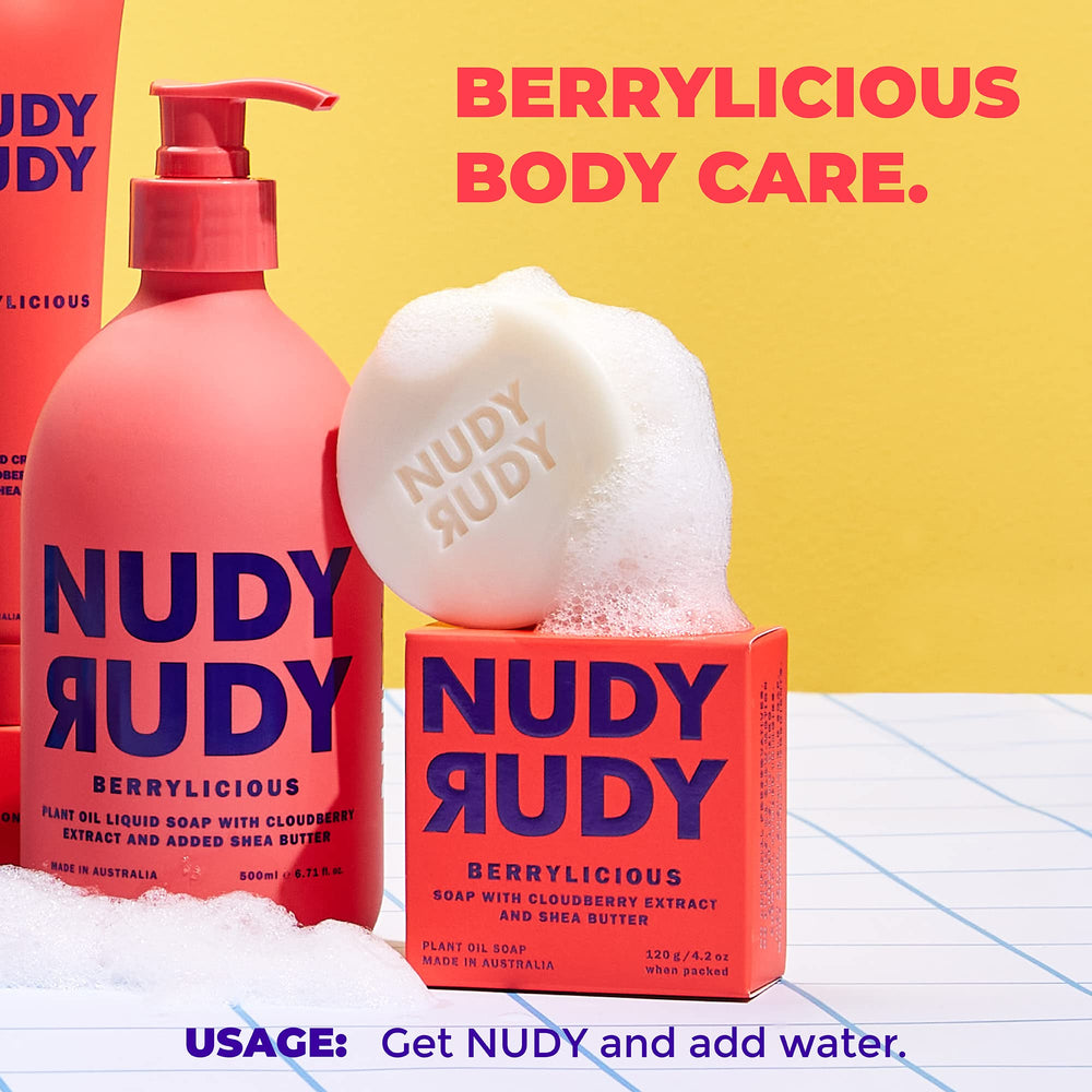 Nudy Rudy 16.9 oz bottle indicates generous size for everyday use and shared showers