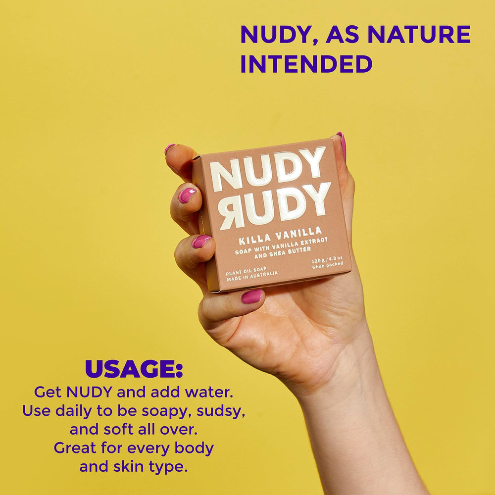 Nudy Rudy Shower Shaving Bar suited for shower routines and easy shaving.