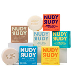 Nudy Rudy Wasabi Pear soap puck for a refreshing cleanse with a vibrant aroma