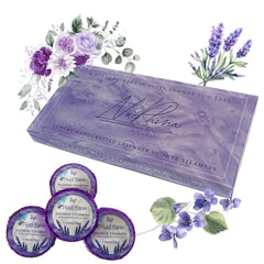Closeup of NuePhina lavender steamers highlighting natural ingredients.