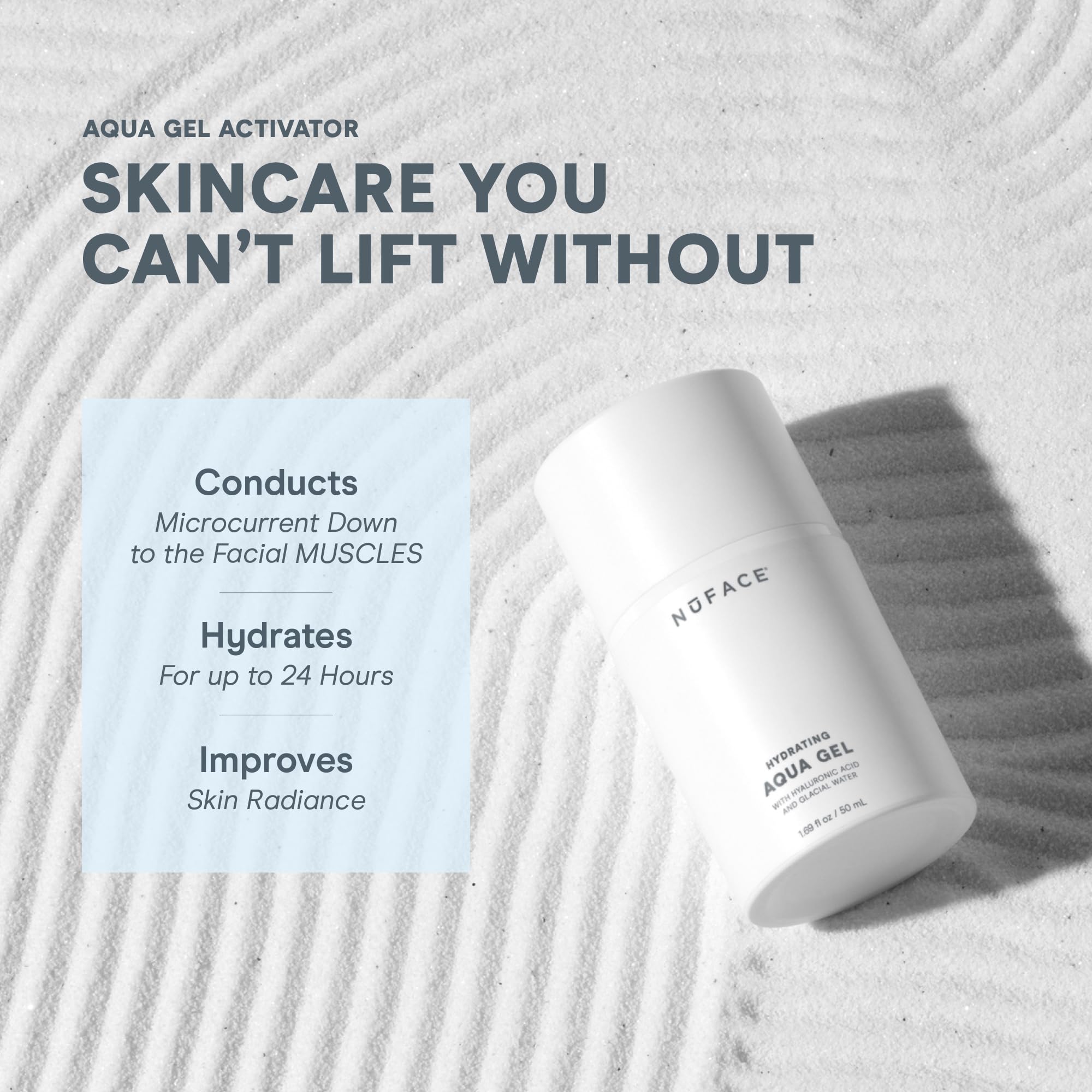NuFACE Aqua Gel Activator gel pour demonstrates smooth application and even conductivity.