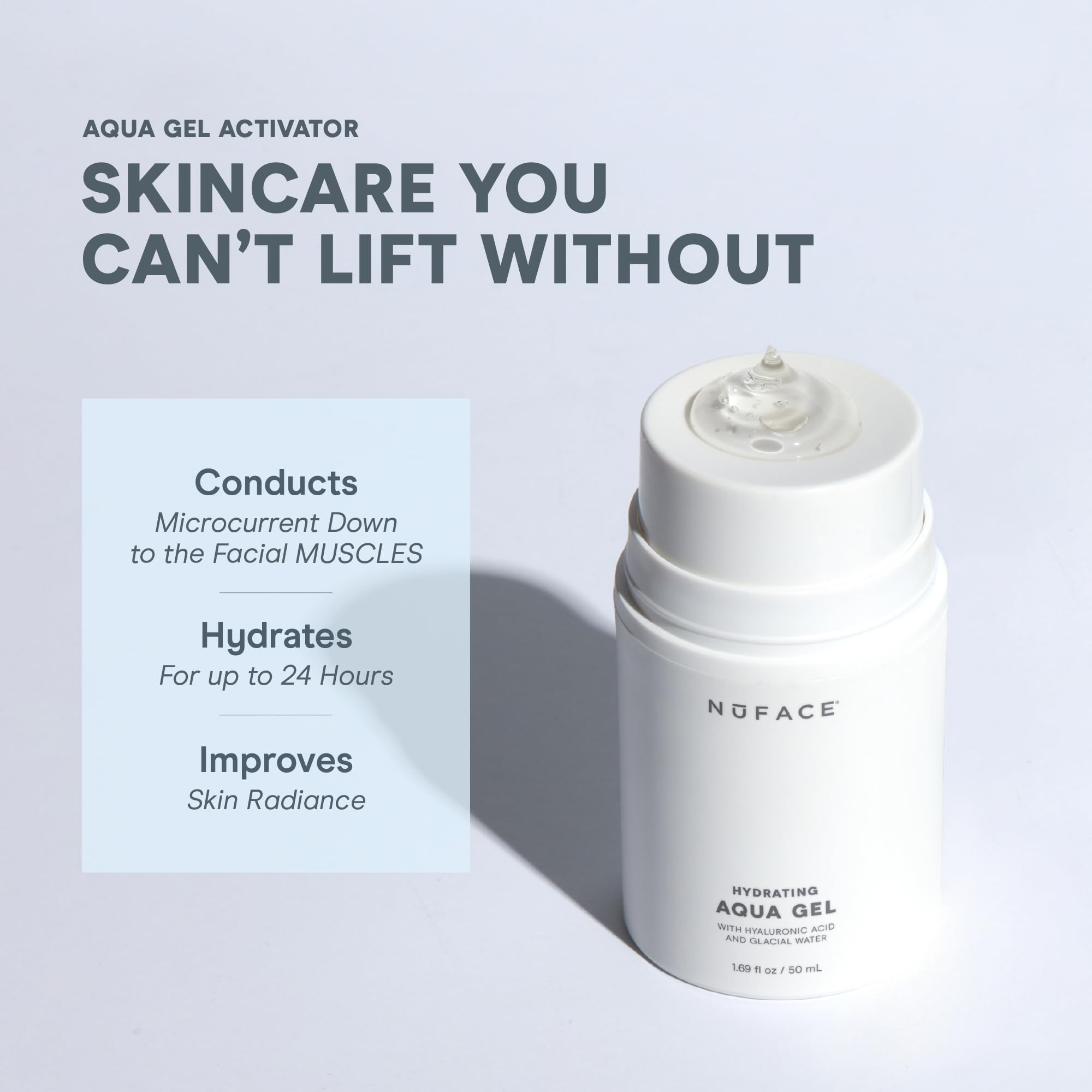 Aqua Gel Activator texture shows smooth, cushiony conductivity for comfortable toning