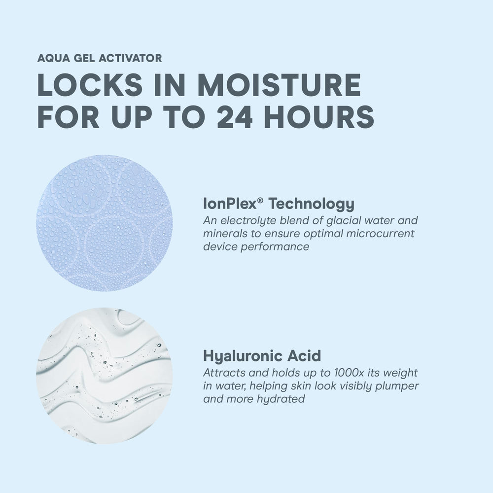 NuFACE Aqua Gel Activator with IonPlex technology enables precise ion conduction.
