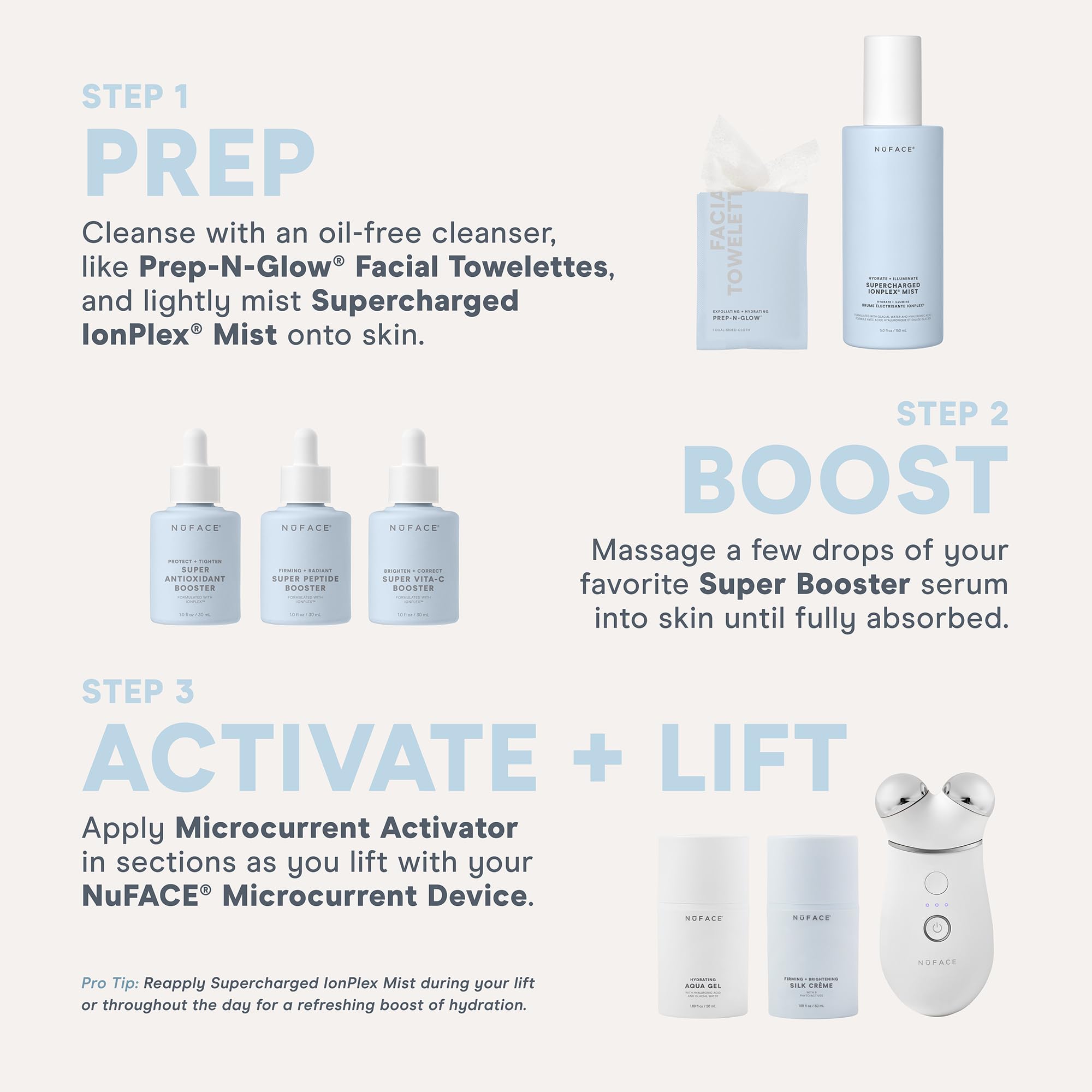 NuFACE Silk Creme Activator after-use glow and long-lasting moisture